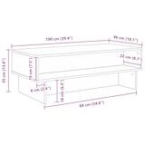 thumbnail of Table basse Chêne Sonoma 100 x 46 x 35 cm Bois d'ingénierie Modèle Atlas Frame Plus