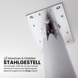 thumbnail of bümö Stehtisch Büro, Bistrotisch eckig 80 x 80 cm - Bartisch Buche, Stehtisch Holz-Platte, Säule aus Metall verchromt, Buffettisch, Säulentisch,