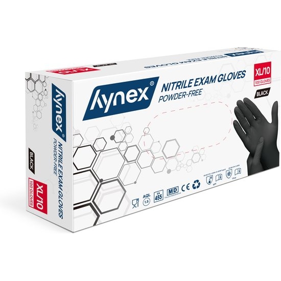 Hynex Nitril handschoenen maat XL zwart 100/doos 3,5gram poedervrij
