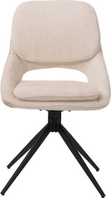 thumbnail of 2er-Set Esszimmerstuhl HWC-N73, Küchenstuhl, drehbar Auto-Return, Stoff/Textil Chenille (490g/m²) Öko-Tex ~ creme-beige