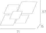 thumbnail of Moderne Deckenleuchte 1088/70-FO aus weißem Glas und Blattgold 4xE27