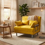 thumbnail of Divano poltrona letto piazza e mezza pieghevole tessuto Deborah Twin - Giallo-PU686TEXSP