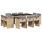 thumbnail of vidaXL 11-tlg. Garten-Essgruppe mit Kissen Beigemischung Poly Rattan