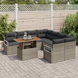 thumbnail of vidaXL Garten Essgruppe mit Kissen 9 pcs Grau, Braun 100 x 55 x 73 cm