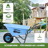 thumbnail of Kinderschubkarre blau Feuerwehr Schiebkarre Metallschubkarre Gartenkarre