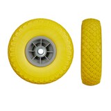 thumbnail of Relaxdays 2x Sackkarrenrad, pannensichere Vollgummireifen, 3.00-4 Zoll, 20mm Achse, bis 80 kg, 260 x 85 mm, gelb-grau