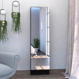 thumbnail of Zapatero de pared leto xl en Melamina, con espejo , 170 cm  X 46.99 cm  X 18.99 cm  , Negro