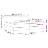 thumbnail of vidaXL Boxspringbett mit Matratze & LED Dunkelgrau 200x200 cm Stoff