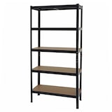 thumbnail of Zware rekken HWC-E33, kelder rekken boutloze rekken opslag rekken, 875kg staal 5 planken ~ zwart 180x90x40cm