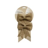 thumbnail of 2 Weihnachtsbaumschleifen Jute 12cm Christbaumschmuck zum Aufhängen natur braun