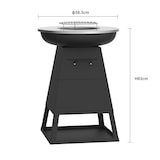 thumbnail of Bali OUTDOORS 3-in-1 Grillring BBQ en Plancha Grill en Vuurkorf– Staand Vuurschaal BBQ met Brandhout Opslagplaats - RVS ronde Teppanyaki Bakplaat