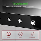thumbnail of A+++ Dunstabzugshaube 60cm Umluft & Abluft mit 750 m³/h Luftleistung, Abzugshaube mit 2 Aktivkohlefiltern, 2 Fettfiltern, 3 Stufen & Booster, LED