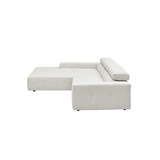 thumbnail of KAWOLA Sofa RENO Ecksofa Feincord weiß mit motorischem Sitzvorzug Longchair links