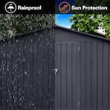 thumbnail of Gerätehaus XXL – verzinktes Metall in Anthrazit | Inkl. Schloss & Werkzeughaken | wetterfester Geräteschuppen, Gartenhaus