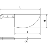 thumbnail of Cuchillo de carnicero filetero mango virola 250x140x1,5 mm.