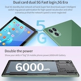 thumbnail of Tablette Tactile 10 Pouces 4G LTE 8GB+128GB Android 12 Octa Core Dual Sim Wifi EU Bleu YONIS