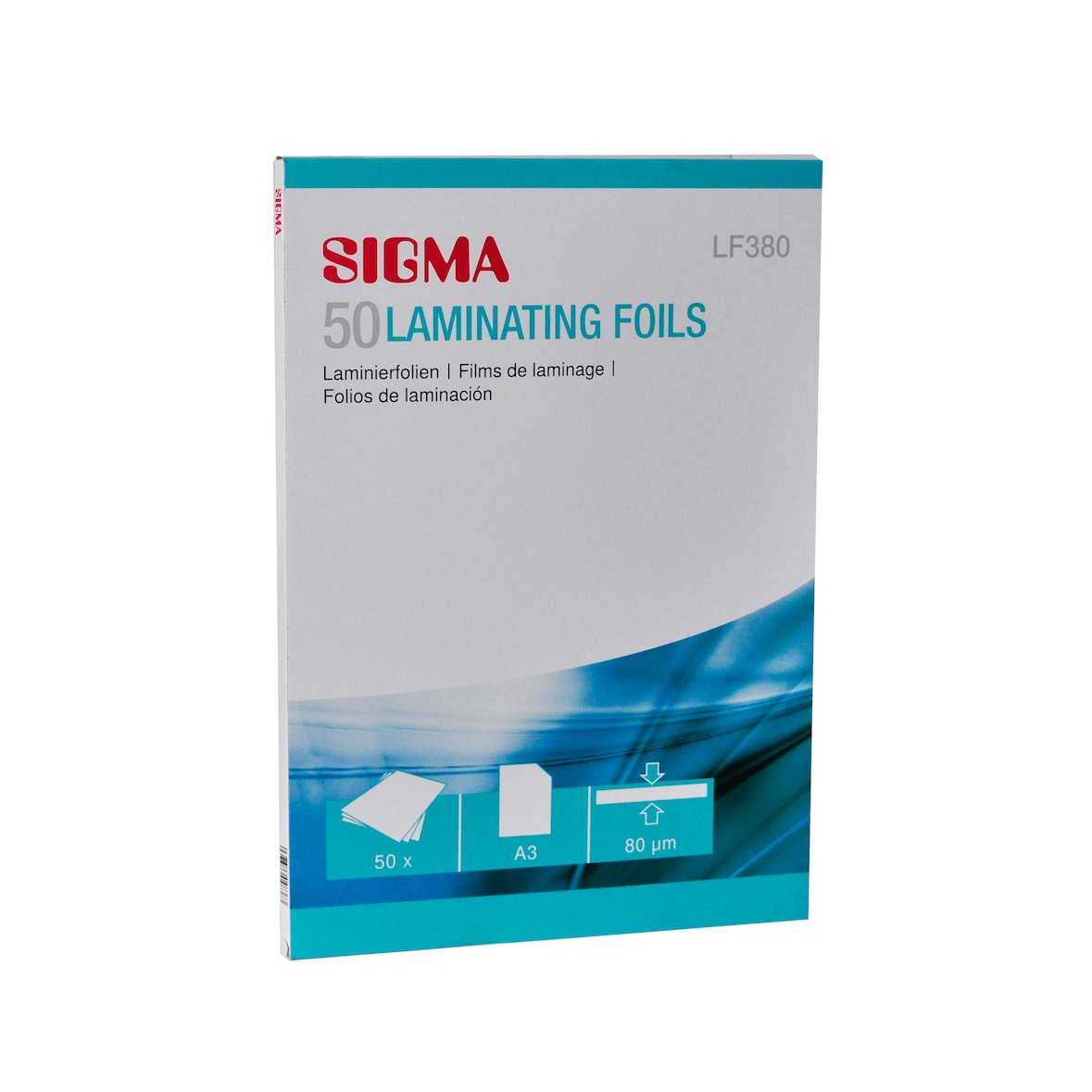 SIGMA DIN A3 Laminierfolie LF380, 80µm, transparent, 50 Stück