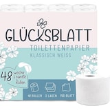 thumbnail of Toilettenpapier KLASSISCH WEISS, 3-lagig, 48 Rollen x 150 Blatt, 100% Zellstoff, weiches Klopapier mit Glücks-Prägung