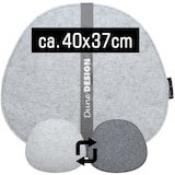 thumbnail of Filz Sitzkissen Oval 40x37cm 8mm Stuhlkissen Wende Sitzauflage Hellgrau Grau