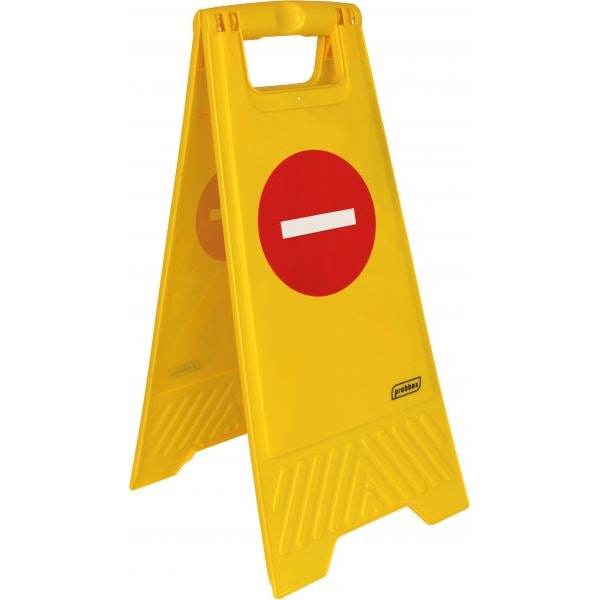 Probbax segnaletica per pavimento in polipropilene, vignetta "divieto d'ingresso" sui due lati, senza scritta , 28x4x60cm, giallo