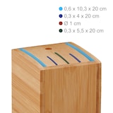 thumbnail of Relaxdays Messerblock unbestückt, Messeraufbewahrung breite Klingen, Messerständer universal, Bambus Messerhalter, natur