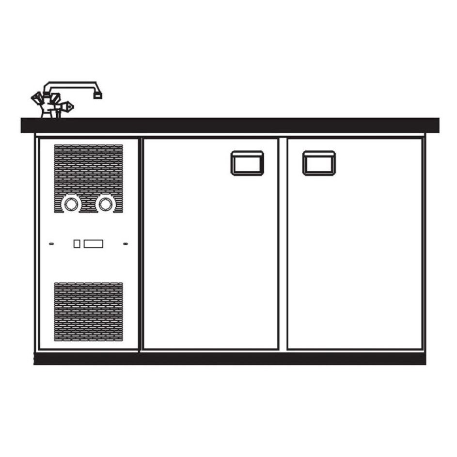 KBS Getränketheke mit 1 Becken links 1490x688x920 mm Umluftkühlung 230 Volt