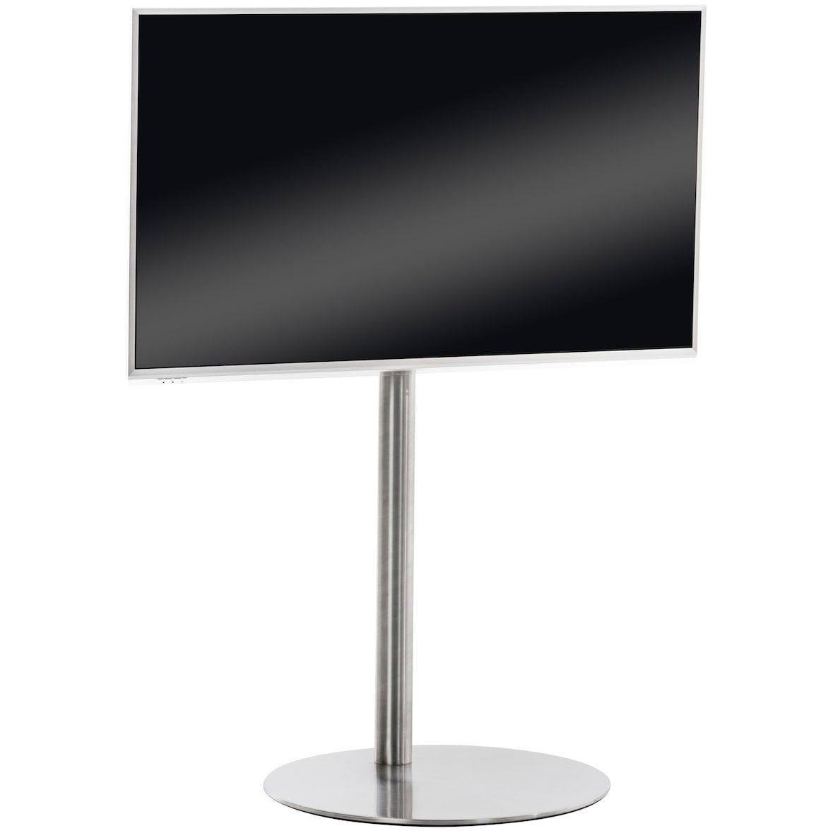 Pied TV Acier inoxydable/rond