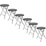 thumbnail of BRASQ Statafel Zwart Set van 6 ø80 x 110 cm - Bartafel - Vouwtafel - Inklapbaar van kunststof en metaal voor binnen en buiten