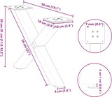 thumbnail of vidaXL Couchtischbeine X-Form 2 Stk. Schwarz 50x(30-31) cm Stahl