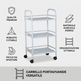 thumbnail of Carrello Portavivande 3 Ripiani Ruote Cucina Mobile 40x32x75 cm - Nero