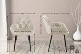thumbnail of DELUKE® Esszimmerstuhl VIVI - Creme Samt, Metall 83x58x62cm Strapazierfähiger & pflegeleichter Bezug Esszimmerstühle Stuhl Esszimmer Küchenstühle