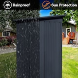 thumbnail of Gerätehaus L– verzinktes Metall in Anthrazit| Inkl. Schloss & Werkzeughaken | wetterfester Geräteschuppen, Gartenhaus