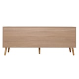 thumbnail of TV rack HWC-M38, mesa TV lowboard Cajonera TV cabinet, puerta cajón, madera de ratán Kubu 56x140x41cm aspecto roble