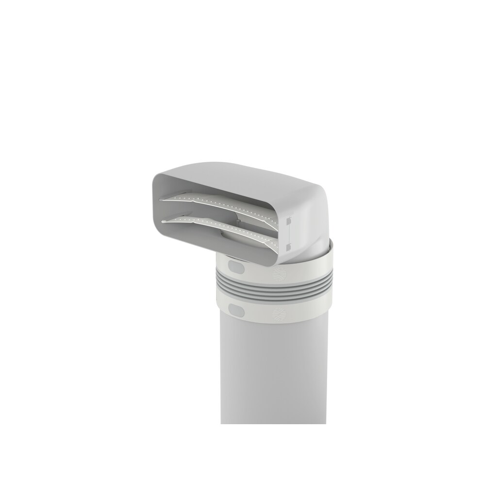 Naber P-UR 150mm Umlenkstück 90° mit Rundrohr,  L 1000 mm, hellgrau 4051013