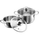 thumbnail of Kopf Mini Topfset Parvus (Edelstahl, 2-teilig, 14 + 14 cm, inkl. Glasdeckel, Induktion)
