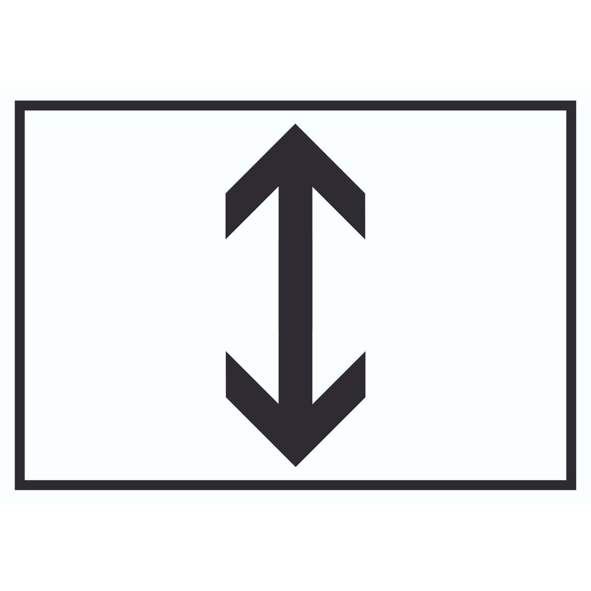 Richtungspfeil hoch runter Schild waagerecht schwarz weiss Pfeil A0 Rückseite selbstklebend