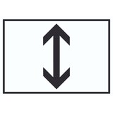 thumbnail of Richtungspfeil hoch runter Schild waagerecht schwarz weiss Pfeil A0 Rückseite selbstklebend