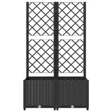 thumbnail of Helloshop26 - Hochbeet für Pflanzen Blumen Terrasse Garten mit Rankgitter 80 x 40 x 136 cm schwarzes PP 02_0038308
