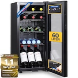 thumbnail of Sommertal Kühlschrank GK 60– Leiser Getränkekühlschrank mit LED, Touchscreen & Schloss kleiner Flaschenkühlschrank schwarz 60L