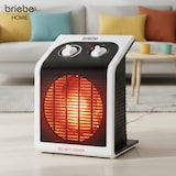 thumbnail of Briebe Calefactor Bajo Consumo Ventilador Eléctrico Aire Caliente/Frío, 2 Niveles Potencia, Termostato, HT1182, Blanco/Negro