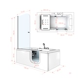 thumbnail of Seniorendusche Kombi Duschkabine Whirlpool Seniorenwanne mit Tür S15D-WP-TH-R-EC 85x160x215 cm MIT 2K Scheiben Versiegelung