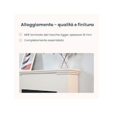 thumbnail of LANINI - Chimenea eléctrica LED independiente, Blanco mate / Mármol cristal, 23"