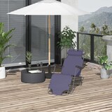 thumbnail of Outsunny Tumbona Reclinable y Plegable con Respaldo Ajustable Reposabrazos Almohada y Reposapiés para Jardín Balcón Carga 136 kg 135x60x89 cm Gris