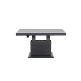 thumbnail of Tarrington House Malin in hoogte verstelbare tafel, polyrattan/glas, steeneffect, 131 x 76 cm, rechthoekig, grijs