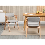 thumbnail of Klappstuhl Set 2 Grau 79x60x53 cm mit Armlehnen gepolstert stapelbar aus Buchen Massivholz rutschfeste Füße abnehmbarer Bezug