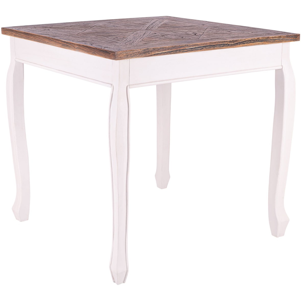 Tavolo da pranzo Lindon quadrato 80 x 80 cm bianco/marrone