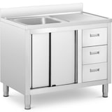 thumbnail of Royal Catering Pia com armário - 1 câmara -  - aço inoxidável - 100 x 60 cm