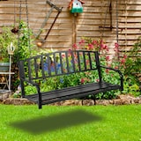 thumbnail of Relaxdays Hängebank, 2-Sitzer, Stahl, Gusseisen, HxBxT: 197 x 133 x 58 cm, Schaukelbank outdoor, Gartenschaukel, schwarz