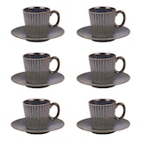 thumbnail of Coffret de 6 tasses à café avec sous tasses Liv bleu 9 cl -  Rond Porcelaine Table Passion 9.00x6.00 cm
