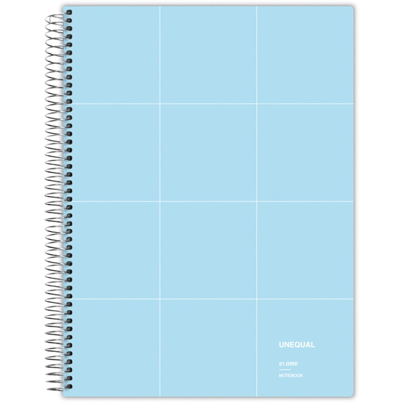 Cadernos de capa dura A4 grelha de 5 mm Unequal Grid azul claro